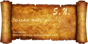 Spinka Noémi névjegykártya
